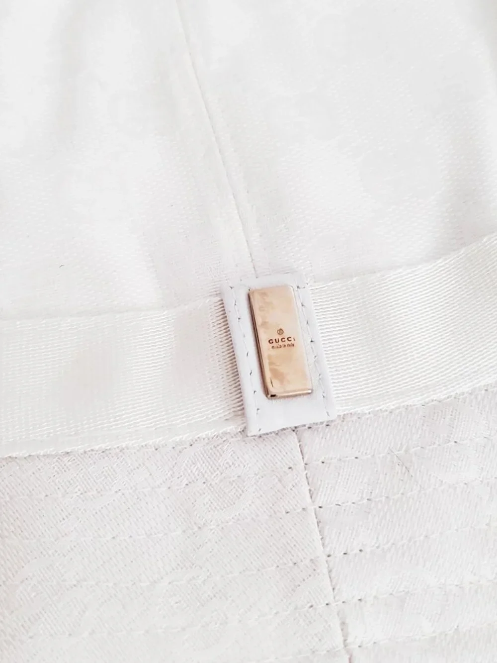Gucci White GG Bucket Hat Vintage NWT Canvas Gold Hardware